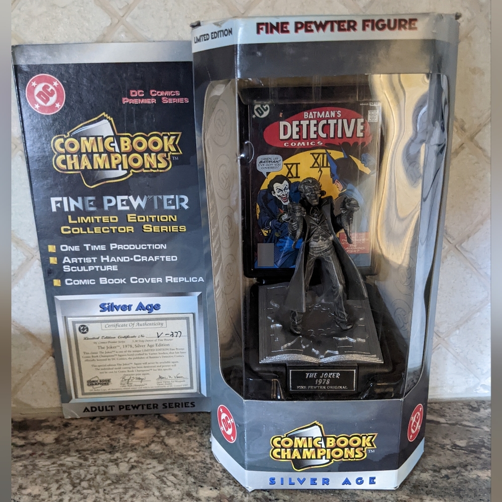 NIB VTG 1997 DC Comic Book Champions Batman The Joker Fine Pewter Original